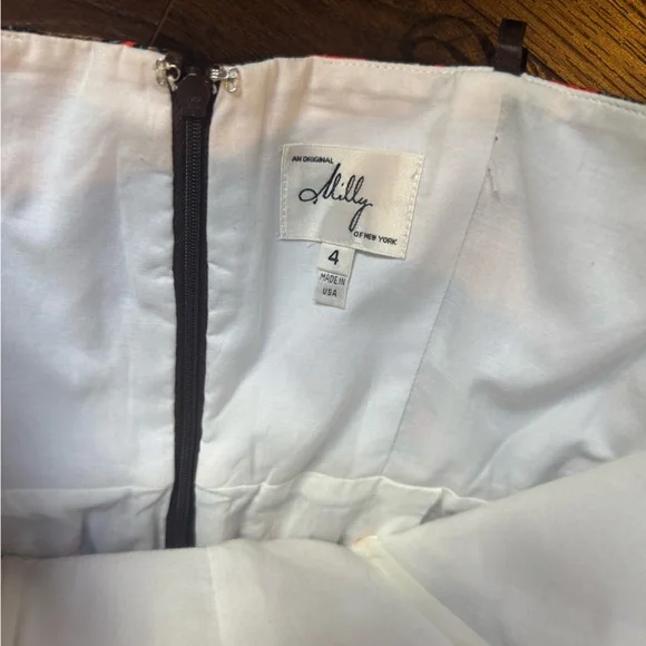 An Original Milly of New York Strapless Dress in Bold Orange and Black Pattern 4 - Picture 5 of 6